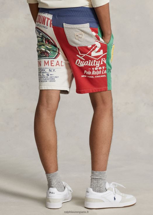 Short graphique en polaire patchwork 7,5 pouces 46T60T715 Hommes Ralph Lauren brooklyn chiné multi