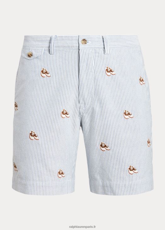 Short oxford coupe droite extensible de 8 pouces 46T60T959 Hommes Ralph Lauren rayure oxford