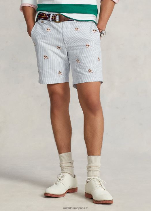 Short oxford coupe droite extensible de 8 pouces 46T60T959 Hommes Ralph Lauren rayure oxford