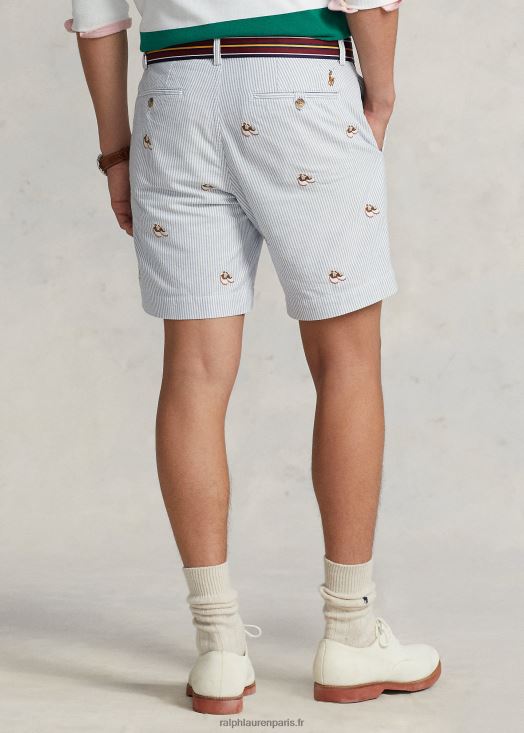 Short oxford coupe droite extensible de 8 pouces 46T60T959 Hommes Ralph Lauren rayure oxford