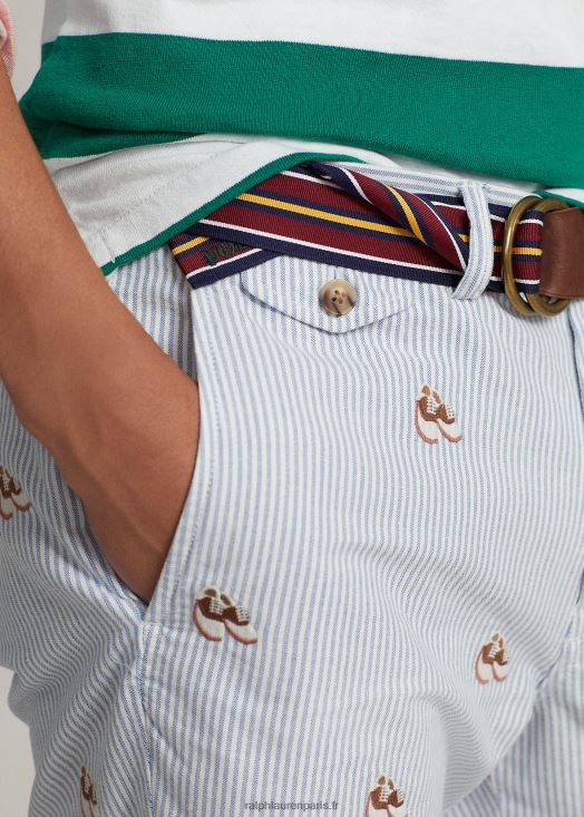 Short oxford coupe droite extensible de 8 pouces 46T60T959 Hommes Ralph Lauren rayure oxford