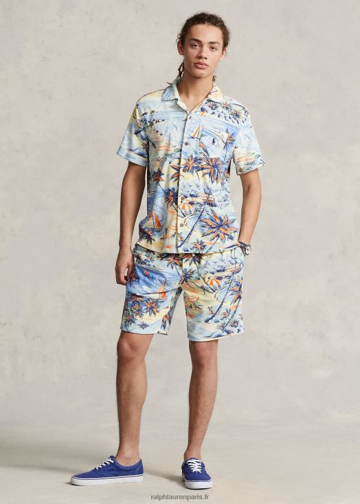 Short éponge à imprimé tropical 9 pouces 46T60T907 Hommes Ralph Lauren bazar de plage hawaïen