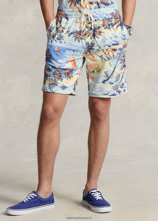 Short éponge à imprimé tropical 9 pouces 46T60T907 Hommes Ralph Lauren bazar de plage hawaïen