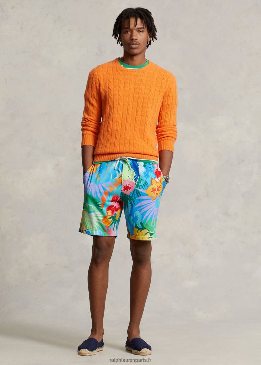 Short spa éponge à imprimé fleuri 8 pouces 46T60T543 Hommes Ralph Lauren crique de palmier floral