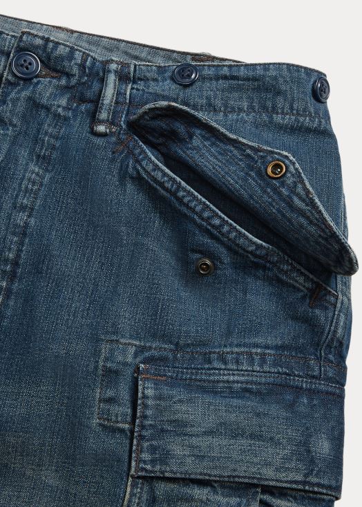 short cargo en denim du régiment de sedgwick 46T60T8697 Hommes Ralph Lauren lavage de sedgwick