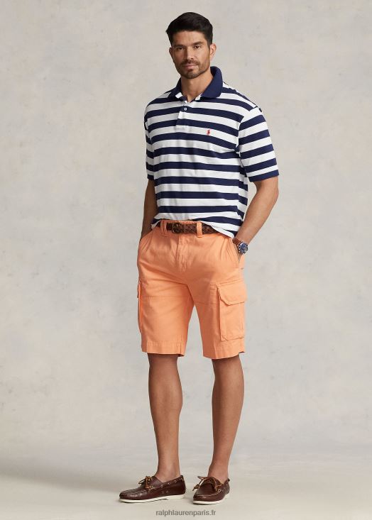 short cargo en sergé flammé coupe décontractée 46T60T1525 Hommes Ralph Lauren orange clair