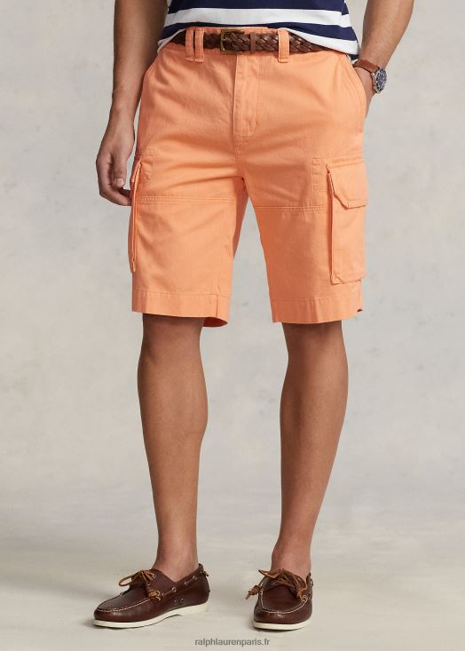 short cargo en sergé flammé coupe décontractée 46T60T1525 Hommes Ralph Lauren orange clair