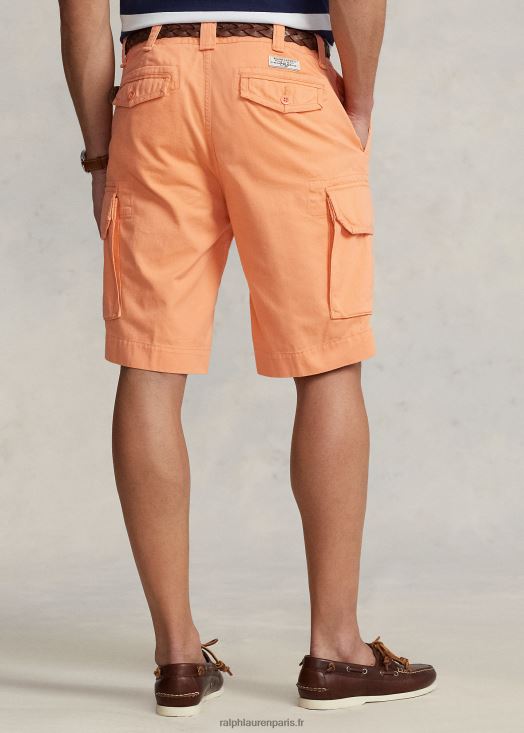 short cargo en sergé flammé coupe décontractée 46T60T1525 Hommes Ralph Lauren orange clair