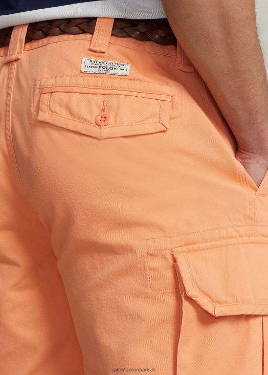 short cargo en sergé flammé coupe décontractée 46T60T1525 Hommes Ralph Lauren orange clair