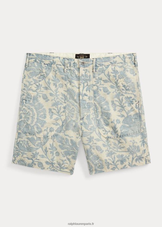 short chino en lin et coton à fleurs 46T60T8684 Hommes Ralph Lauren bleu délavé
