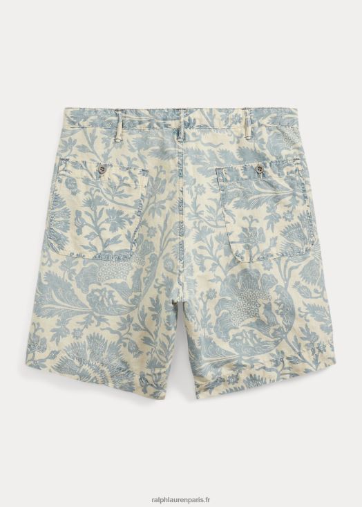 short chino en lin et coton à fleurs 46T60T8684 Hommes Ralph Lauren bleu délavé