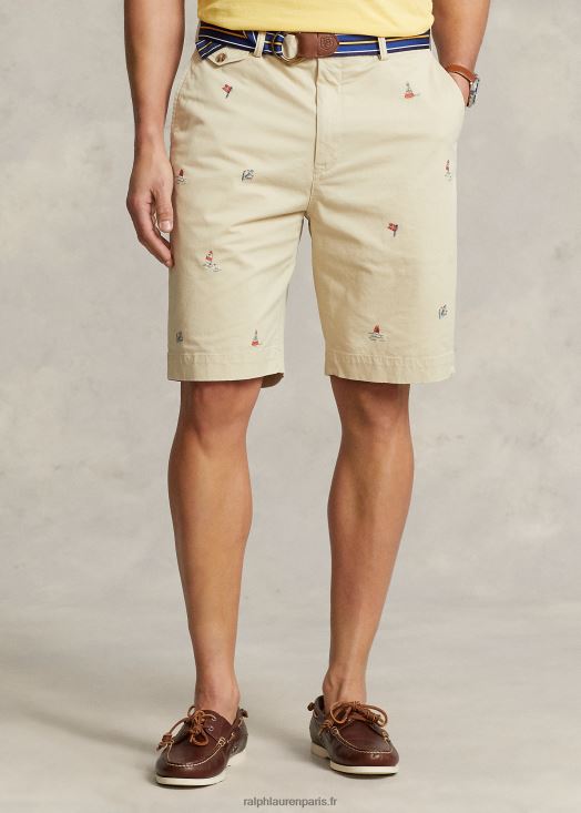 short chino stretch nautique coupe classique 46T60T1800 Hommes Ralph Lauren crème de suif nautique