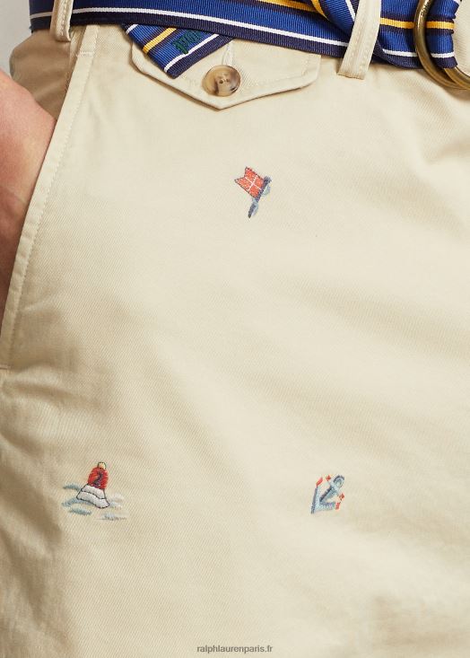 short chino stretch nautique coupe classique 46T60T1800 Hommes Ralph Lauren crème de suif nautique