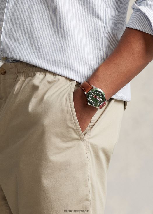 short chino stretch polo prepster 46T60T1460 Hommes Ralph Lauren bronzage kaki