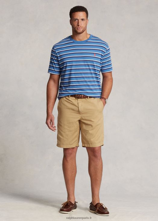 short en lin et coton coupe classique 46T60T1924 Hommes Ralph Lauren café bronzé