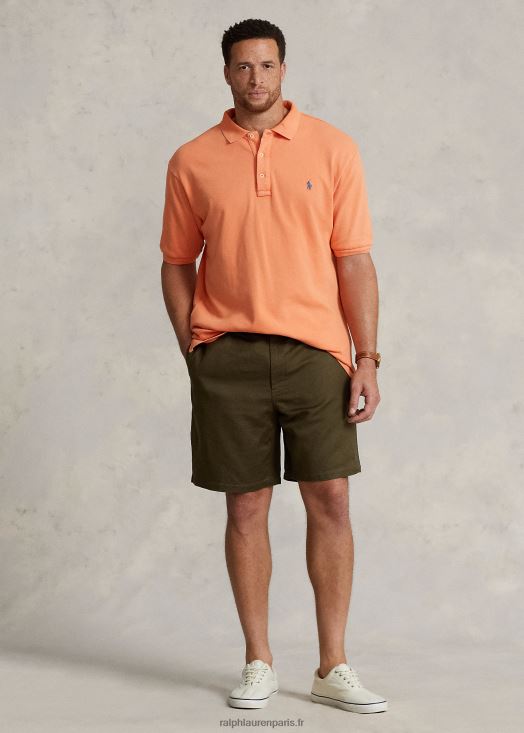 short en lin mélangé polo prepster 46T60T1644 Hommes Ralph Lauren olivier à baldaquin