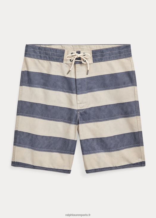 short en sergé rayé 46T60T1723 Hommes Ralph Lauren toile à voile marine/crème stri