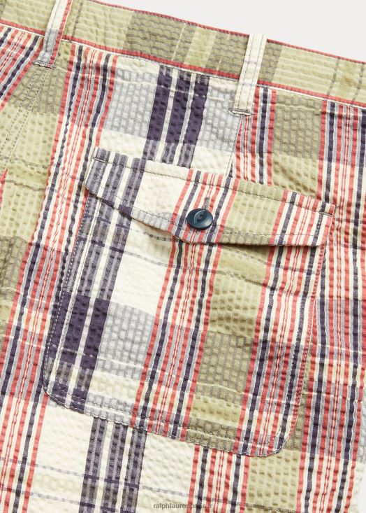 short madras officier en seersucker 46T60T8700 Hommes Ralph Lauren multi bleu