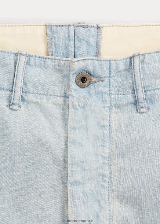 short officier chino indigo 46T60T1704 Hommes Ralph Lauren bleu ciel délavé