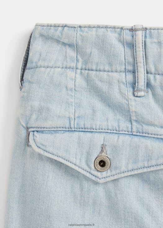 short officier chino indigo 46T60T1704 Hommes Ralph Lauren bleu ciel délavé