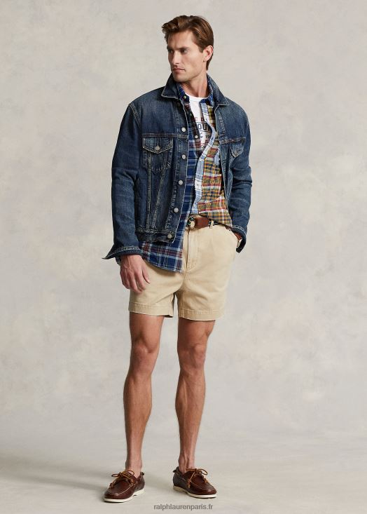 short plissé coupe décontractée cormac 5 pouces 46T60T8445 Hommes Ralph Lauren rl kaki