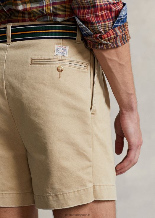 short plissé coupe décontractée cormac 5 pouces 46T60T8445 Hommes Ralph Lauren rl kaki
