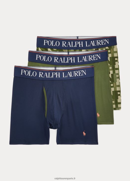Lot de 3 boxers en microfibre 4d-flex 46T60T365 Hommes Ralph Lauren imprimé marine/vert/monogramme
