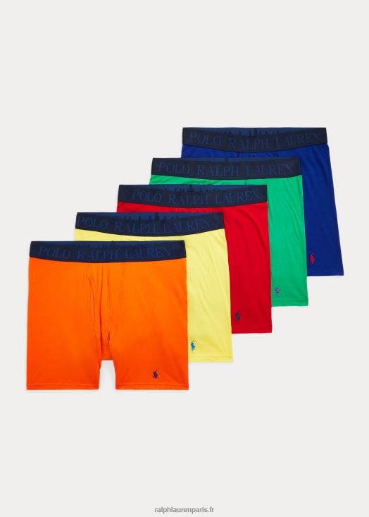 Lot de 5 boxers rafraîchissants 4d-flex 46T60T363 Hommes Ralph Lauren rouge/orange/citron/royal