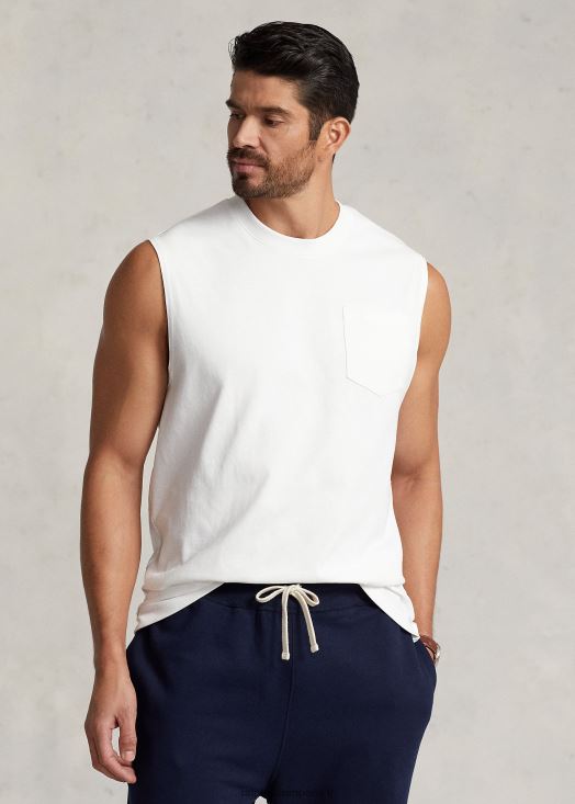 débardeur à poche en jersey 46T60T1522 Hommes Ralph Lauren blanc