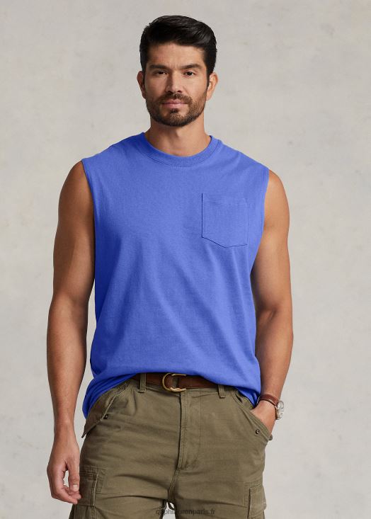 débardeur à poche en jersey 46T60T1523 Hommes Ralph Lauren bleu pierre de maid