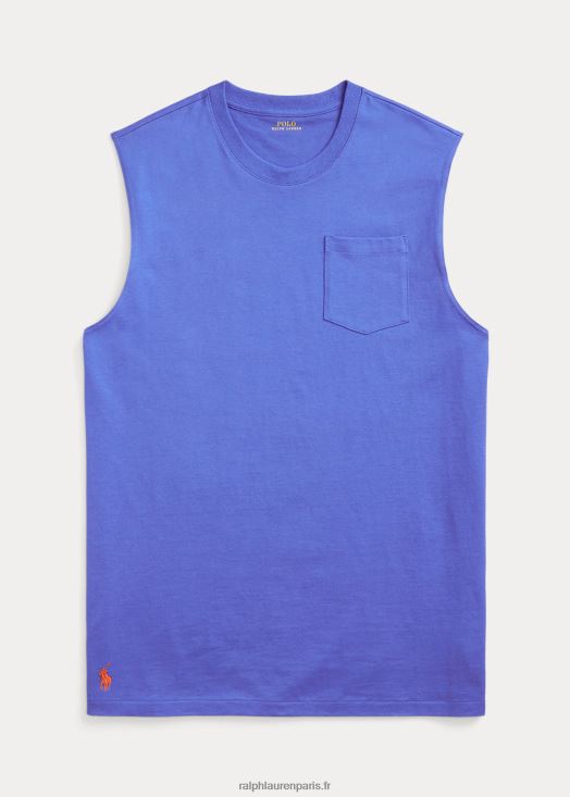débardeur à poche en jersey 46T60T1523 Hommes Ralph Lauren bleu pierre de maid