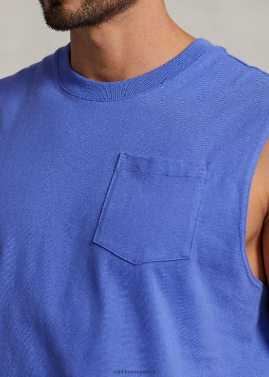 débardeur à poche en jersey 46T60T1523 Hommes Ralph Lauren bleu pierre de maid