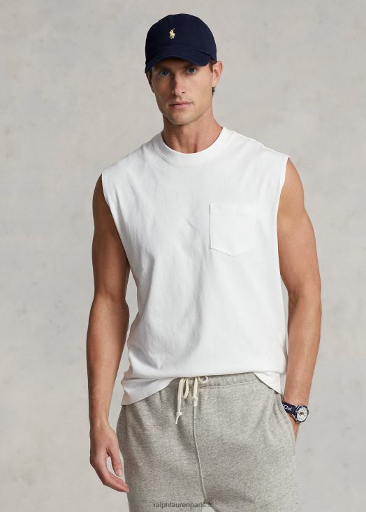 débardeur à poche en jersey 46T60T227 Hommes Ralph Lauren blanc