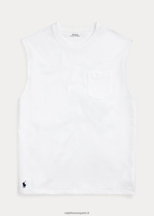 débardeur à poche en jersey 46T60T227 Hommes Ralph Lauren blanc