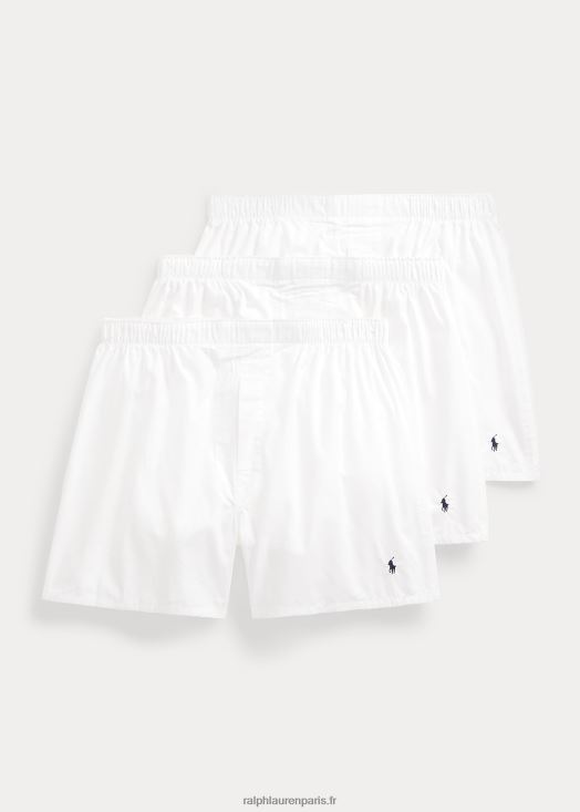 lot de 3 boxers classiques en coton tissé 46T60T8545 Hommes Ralph Lauren blanc