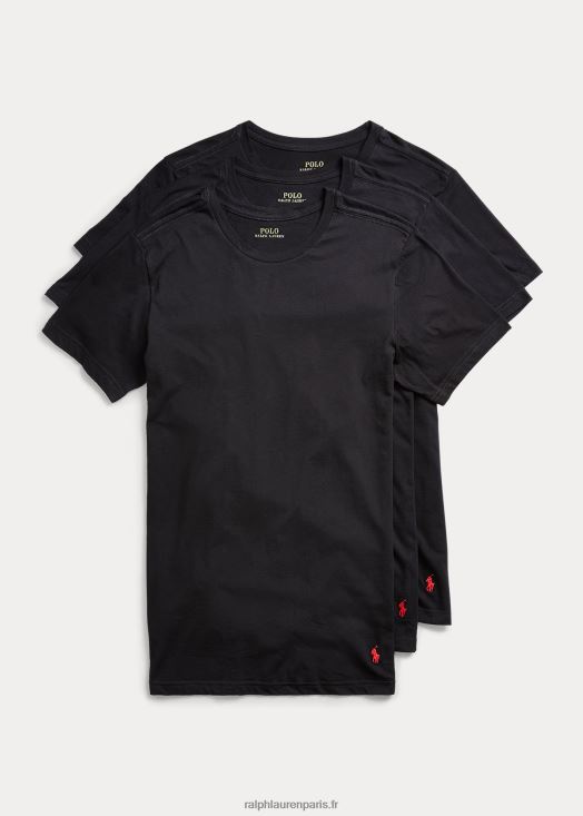lot de 3 maillots de corps à col ras du cou slim en coton 46T60T239 Hommes Ralph Lauren noir