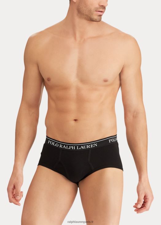 lot de 4 slips en coton 46T60T8663 Hommes Ralph Lauren noir
