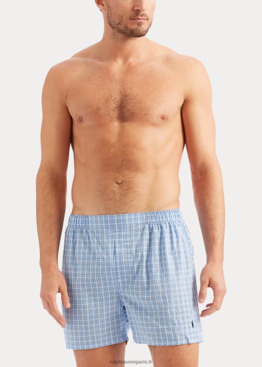 lot de 5 boxers classiques en coton tissé 46T60T268 Hommes Ralph Lauren gris/bleu