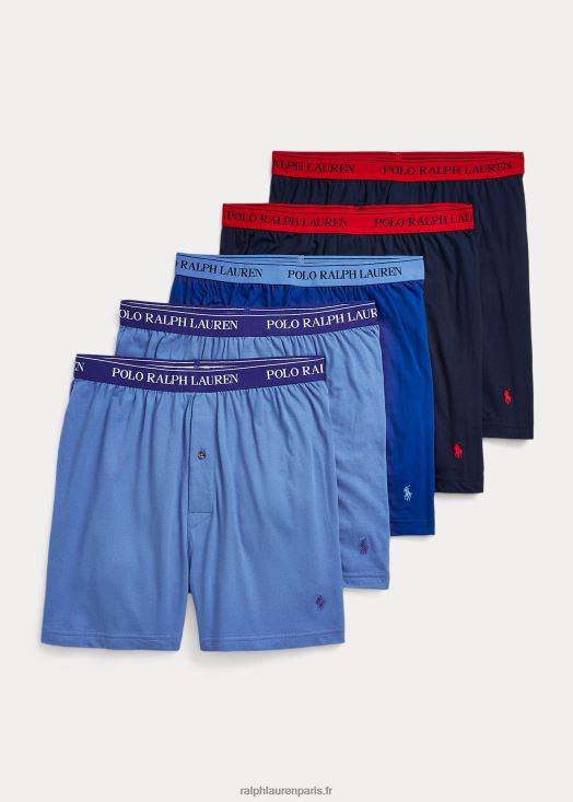 lot de 5 boxers en maille absorbant la transpiration 46T60T8550 Hommes Ralph Lauren bleu assorti