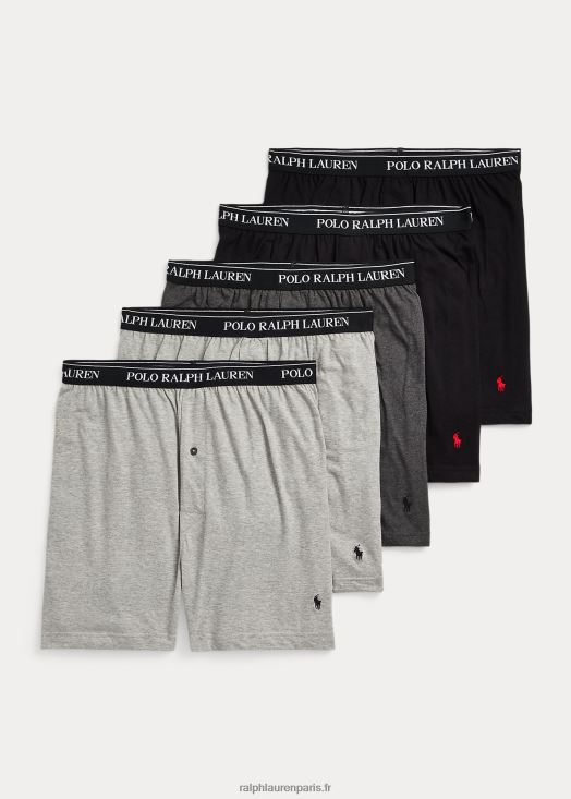 lot de 5 boxers en maille absorbant la transpiration 46T60T8551 Hommes Ralph Lauren gris assorti