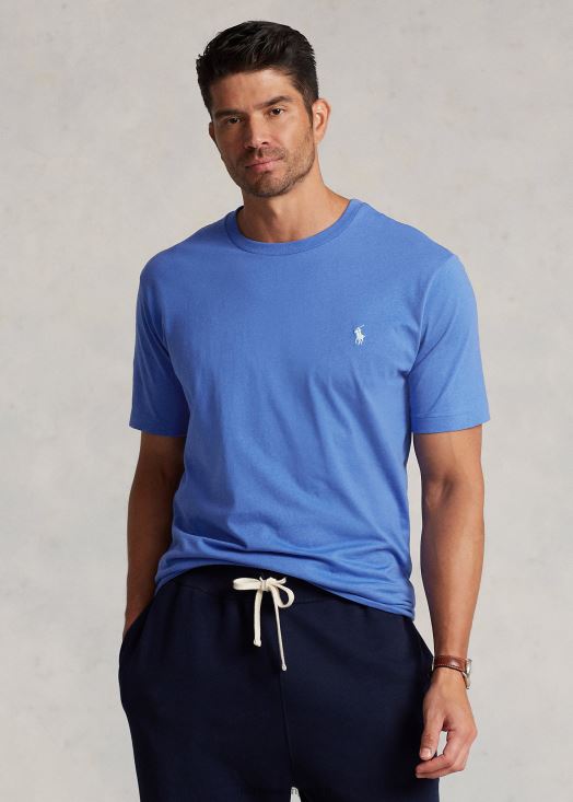 t-shirt à col rond 46T60T8716 Hommes Ralph Lauren bleu pierre de maid