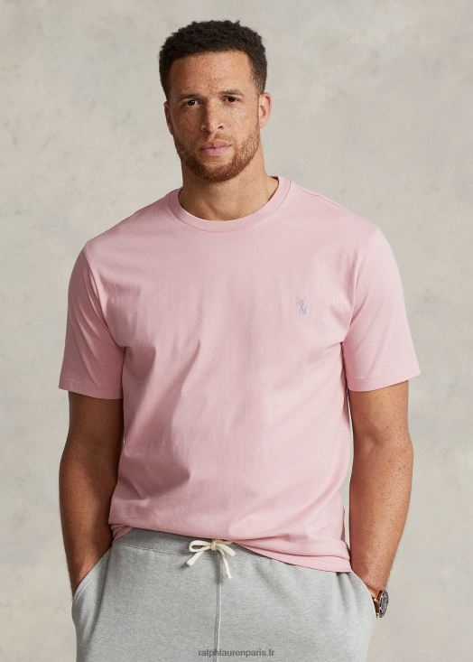 t-shirt à col rond 46T60T8717 Hommes Ralph Lauren rose de surf