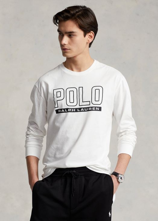 t-shirt à col rond en jersey à logo coupe classique 46T60T8500 Hommes Ralph Lauren blanc