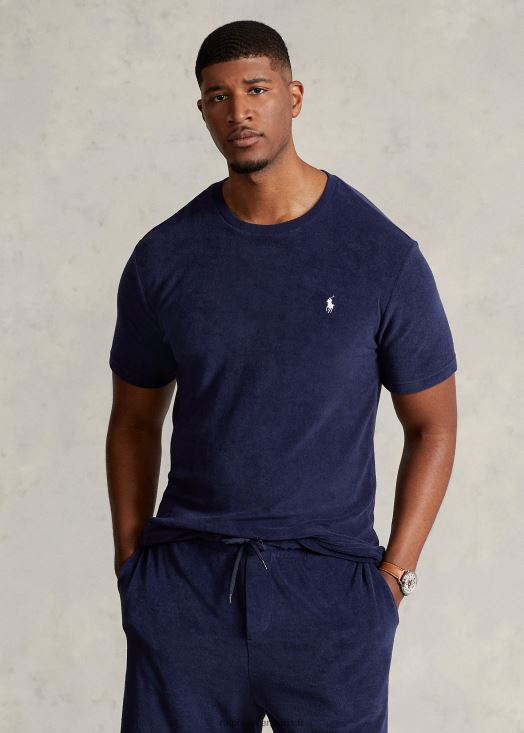 t-shirt à col rond en éponge 46T60T1410 Hommes Ralph Lauren marine de newport