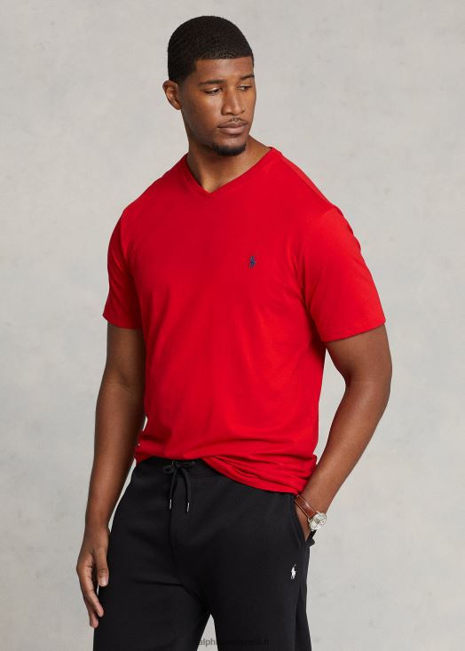 t-shirt col v en jersey 46T60T1841 Hommes Ralph Lauren rl2000 rouge