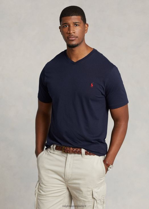 t-shirt col v en jersey 46T60T1842 Hommes Ralph Lauren encrer