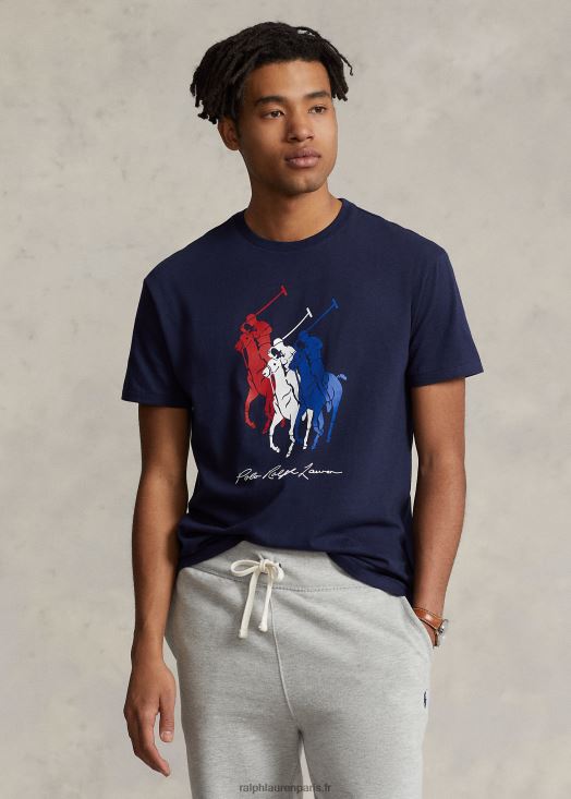 t-shirt coupe classique en jersey big pony 46T60T348 Hommes Ralph Lauren marine de croisière