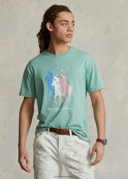t-shirt coupe classique en jersey big pony 46T60T349 Hommes Ralph Lauren vert essex