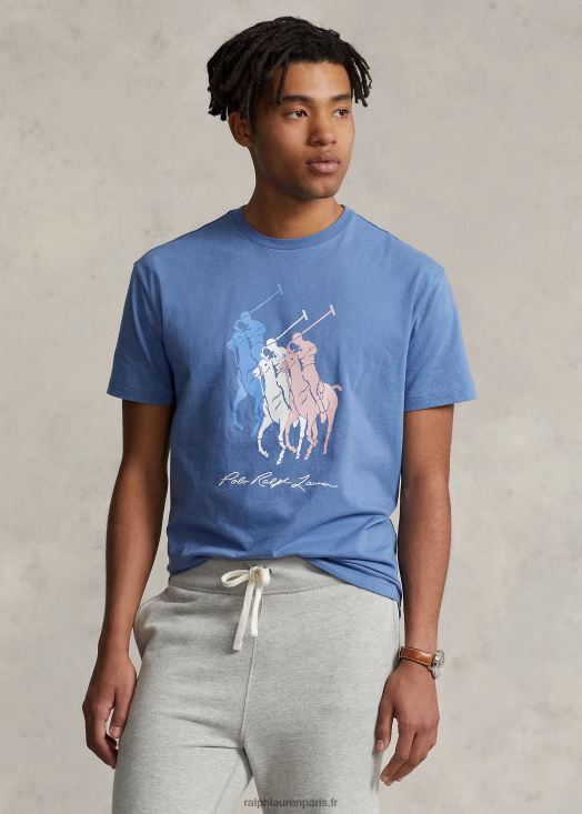 t-shirt coupe classique en jersey big pony 46T60T350 Hommes Ralph Lauren bleu de nîmes