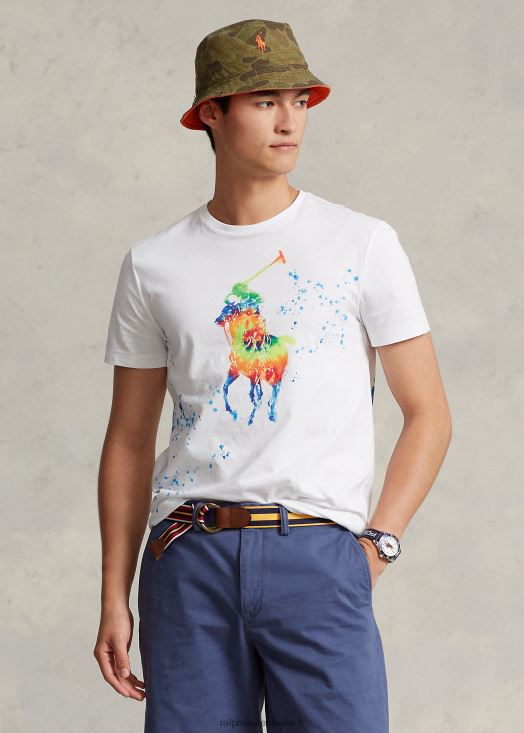 t-shirt coupe classique en jersey big pony 46T60T885 Hommes Ralph Lauren blanc